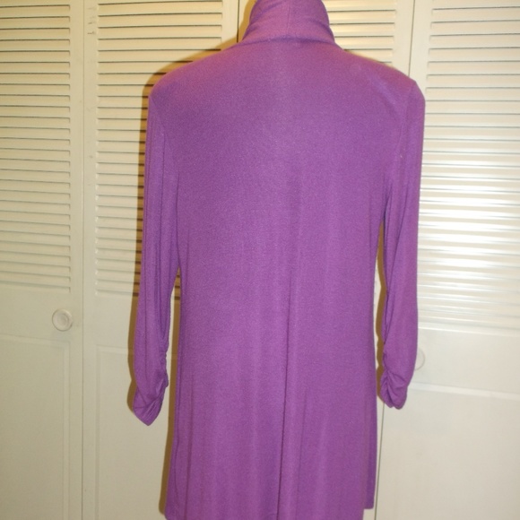 MOD Open Front Magenta long Cardigan Sweater - Picture 5 of 6